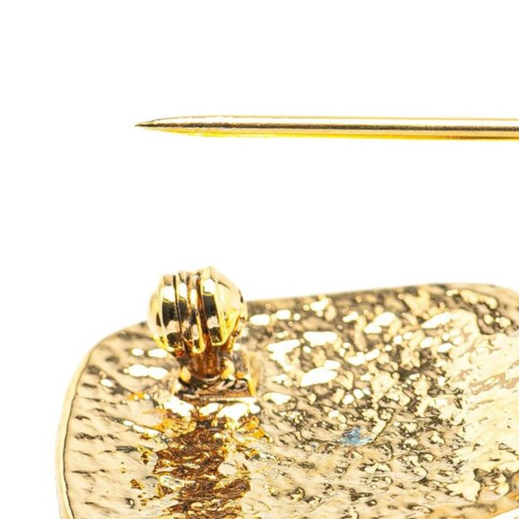 CHANEL Triple CC Logos Square Brooch Gold Tone Pin 94P Auth w/Box - Picture 4 of 5